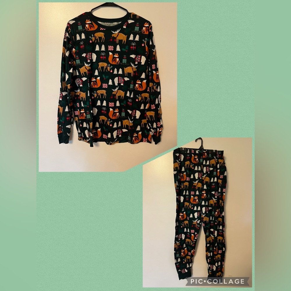 PJ Place ADULT Christmas Animal Print Pajama Set